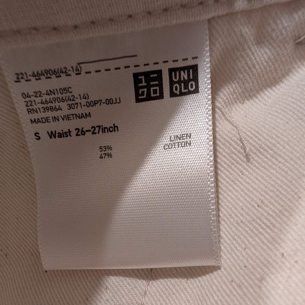 NWT Uniqlo Linen Cotton Striped Tapered Pants - Picture 13 of 13